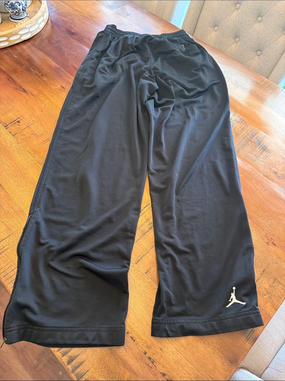 Jordan Men’s Black Sweatpants with White Side Stripes Size Medium